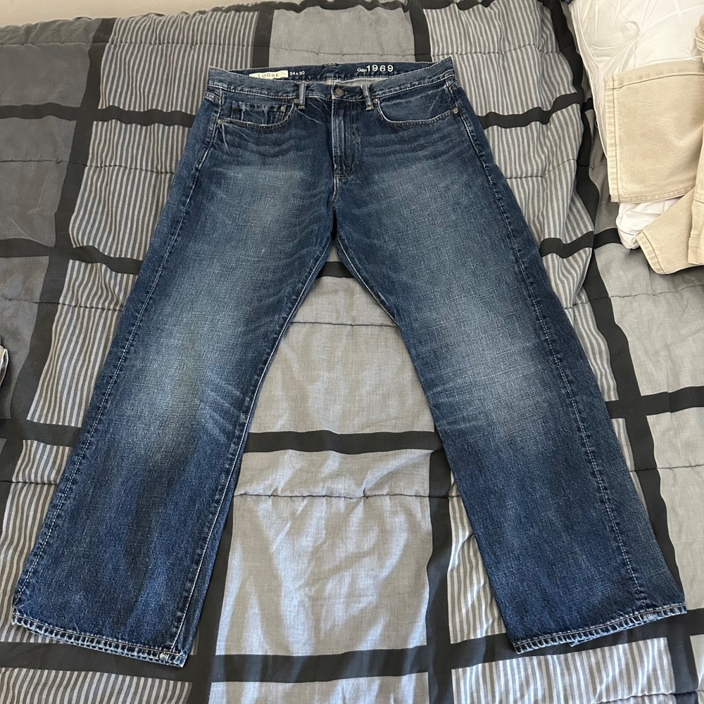 Gap 1969 Mens Loose Fit Denim Jeans 34x30